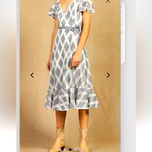 Sandro cold shoulder ruffle lace panel dress Sz XS